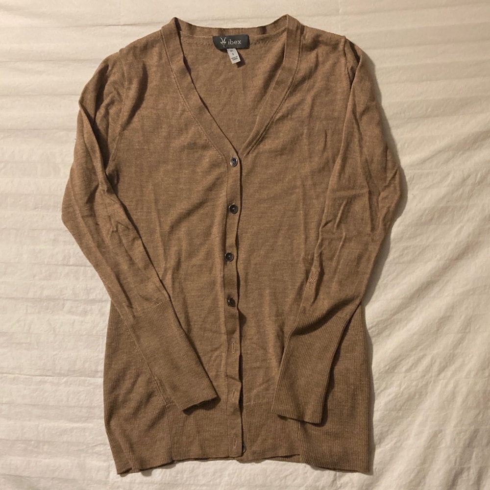 Ibex merino/silk blend slim-fit cardigan